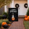 PurpleEssences Halloween Garden Flags for Outside – 12×18 Inch Outdoor Yard Decoration with Double-Sided – Scary Pumpkin Welcome Flag for Porch, Lawn – Happy Halloween