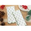 PurpleEssences Hemstitch Cloth Napkins – Set of 12-18 x 18 Inch Christmas Tree Scalloped Napkins Set of 4 – Sage Green