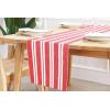 PurpleEssences Hemstitch Cloth Napkins – Set of 12-18 x 18 Inch Double Stripe Ribbed Woven Table Runner 14×90 Inch – Red