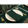 PurpleEssences Hemstitch Cloth Napkins – Set of 12-18 x 18 Inch Solid Ribbed Woven Table Runner 14×90 Inch – Forest Green