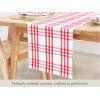 PurpleEssences Homestead Plaid Napkin 18 x 18 Inch Set of 12, Table Runner 14 x 72 Inch Pack of 1-100% Cotton – Red/White