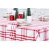 PurpleEssences Homestead Plaid Napkin 18 x 18 Inch Set of 12, Table Runner 14 x 72 Inch Pack of 1-100% Cotton – Red/White