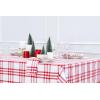 PurpleEssences Homestead Plaid Napkin 18 x 18 Inch Set of 12, Tablecloth 60 x 84 Inch Pack of 1-100% Cotton – Red/White
