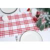 PurpleEssences Homestead Plaid Table Runner 14”x72” Pack of 1, Napkin 18”x18” Set of 12, Placemats 13”x19” Set of 4 – 100% Cotton – Red