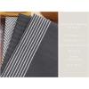 PurpleEssences Kitchen Towels Set of 6-15×25 Inches, 100% Cotton Waffle Weave Tea Towels Set with Hanging Loop Dobby Stripe Ribbed Runner 14×90 inch – Gray