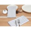 PurpleEssences Stripe Cloth Napkins – Set of 12-18 x 18 Inch Dobby Stripe Ribbed Runner 14×90 inch – Gray