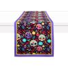 PurpleEssences Halloween Table Runner 13×72 Inch – Spooky Seasonal Decor for Kitchen & Dining Table – 100% Cotton, Table Centerpiece for Halloween Party Decoration – Day of The Death 1(Day of the Death 1)