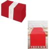 PurpleEssences Hemstitch Cloth Napkins – Set of 12-18 x 18 Inch PurpleEssences Solid Ribbed Woven Table Runner 14×90 Inch – Red