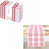 PurpleEssences Homestead Plaid Napkin 18 x 18 Inch Set of 12, Table Runner 14 x 72 Inch Pack of 1-100% Cotton – Red/White