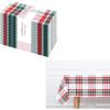 PurpleEssences Homestead Plaid Napkin 18 x 18 Inch Set of 12, Tablecloth 60 x 84 Inch Pack of 1-100% Cotton – Red/Green/White