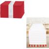 PurpleEssences Solid Cloth Napkins – Set of 12-18 x 18 Inch Dobby Stripe Ribbed Runner 14×72 inch – Red