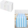 PurpleEssences Solid Cloth Napkins – Set of 12-18 x 18 Inch Double Stripe Ribbed Woven Table Runner 14×72 Inch – Aqua Blue/White