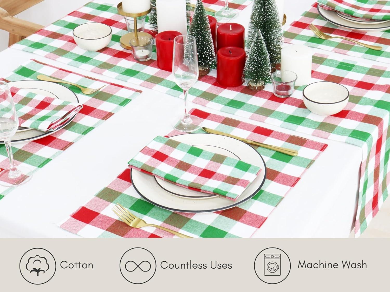 imagePurpleEssences Homestead Plaid Table Runner 14 x 90 inch Classic Farmhouse 100 Cotton Checkered Table Runner Fall Thanksgiving Beige and White14 x 90 Inch