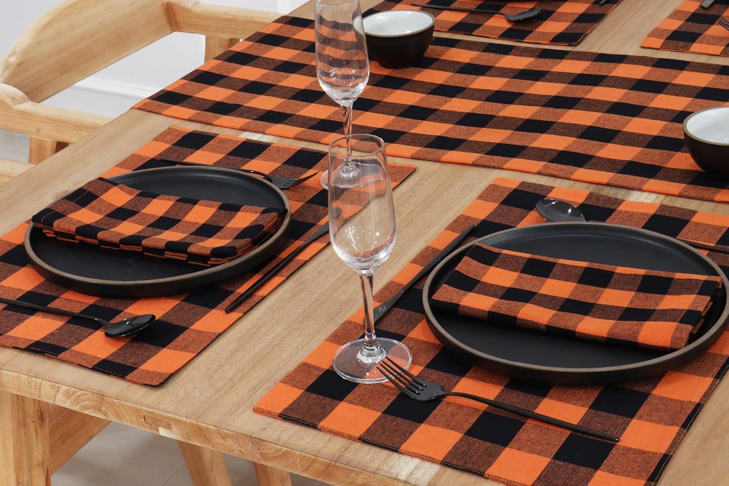 imagePurpleEssences Homestead Plaid Table Runner 14 x 90 inch Classic Farmhouse 100 Cotton Checkered Table Runner Fall Thanksgiving Beige and White14 x 90 Inch