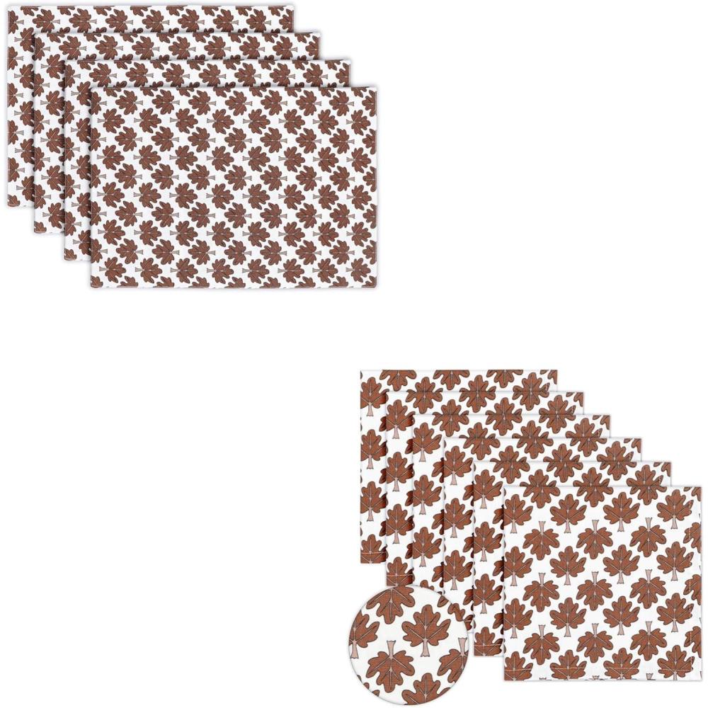 imagePurpleEssences Fall Placemats Set of 4 13x19 Inch and Table Napkins Set of 618 x 18 Inch 100 Cotton Fall Maze