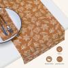 PurpleEssences Fall Table Runner- 13 x 72 Inch -Pack of 1 and Table Placemats -13 x 19 Inch – Set of 4 – 100% Cotton – Jora
