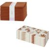PurpleEssences Cloth Napkins 18 x 18 Inch Solid Napkin (Set of 12) and Fall Cloth Napkin (Set of 6) Aurelia – Rust