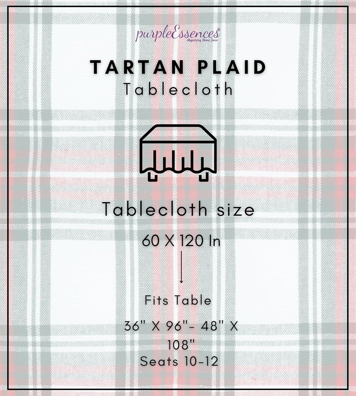 imagePurpleEssences 4th of July Buffalo Plaid Tablecloth Water Resistant Wipeable Washable Checkered Table Cloth for Outdoor Picnic Dining 52 x 52 Inch Labor Day Red Blue and WhiteTartan Plaid RedWhite