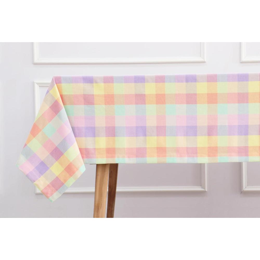 imagePurpleEssences 4th of July Buffalo Plaid Tablecloth Water Resistant Wipeable Washable Checkered Table Cloth for Outdoor Picnic Dining 52 x 52 Inch Labor Day Red Blue and WhiteBuffalo Plaid Multicolor