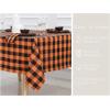 PurpleEssences 4th of July Buffalo Plaid Tablecloth – Water Resistant Wipeable Washable Checkered Table Cloth for Outdoor Picnic Dining – 52 x 52 Inch – Labor Day – Red Blue and White(Buffalo Plaid – Orange/Black)
