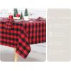 PurpleEssences 4th of July Buffalo Plaid Tablecloth – Water Resistant Wipeable Washable Checkered Table Cloth for Outdoor Picnic Dining – 52 x 52 Inch – Labor Day – Red Blue and White(Buffalo Plaid – Red/Black)