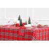 PurpleEssences 4th of July Buffalo Plaid Tablecloth – Water Resistant Wipeable Washable Checkered Table Cloth for Outdoor Picnic Dining – 52 x 52 Inch – Labor Day – Red Blue and White(Tartan Plaid – Red/Green)
