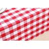 PurpleEssences 4th of July Buffalo Plaid Tablecloth – Water Resistant Wipeable Washable Checkered Table Cloth for Outdoor Picnic Dining – 52 x 52 Inch – Labor Day – Red Blue and White(Buffalo Plaid – Red/White)