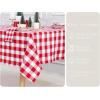 PurpleEssences 4th of July Buffalo Plaid Tablecloth – Water Resistant Wipeable Washable Checkered Table Cloth for Outdoor Picnic Dining – 52 x 52 Inch – Labor Day – Red Blue and White(Buffalo Plaid – Red/White)
