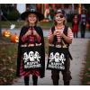 PurpleEssences Halloween Horror Tote Bag 14×16 Inch Reusable Cotton Canvas Bag with Inner Pouch, Spooky Gifts for Kids Adults(Happy Haunting)