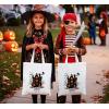 PurpleEssences Halloween Horror Tote Bag 14×16 Inch Reusable Cotton Canvas Bag with Inner Pouch, Spooky Gifts for Kids Adults(Spooky Party)