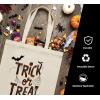 PurpleEssences Halloween Horror Tote Bag 14×16 Inch Reusable Cotton Canvas Bag with Inner Pouch, Spooky Gifts for Kids Adults(Trick Or Treat)