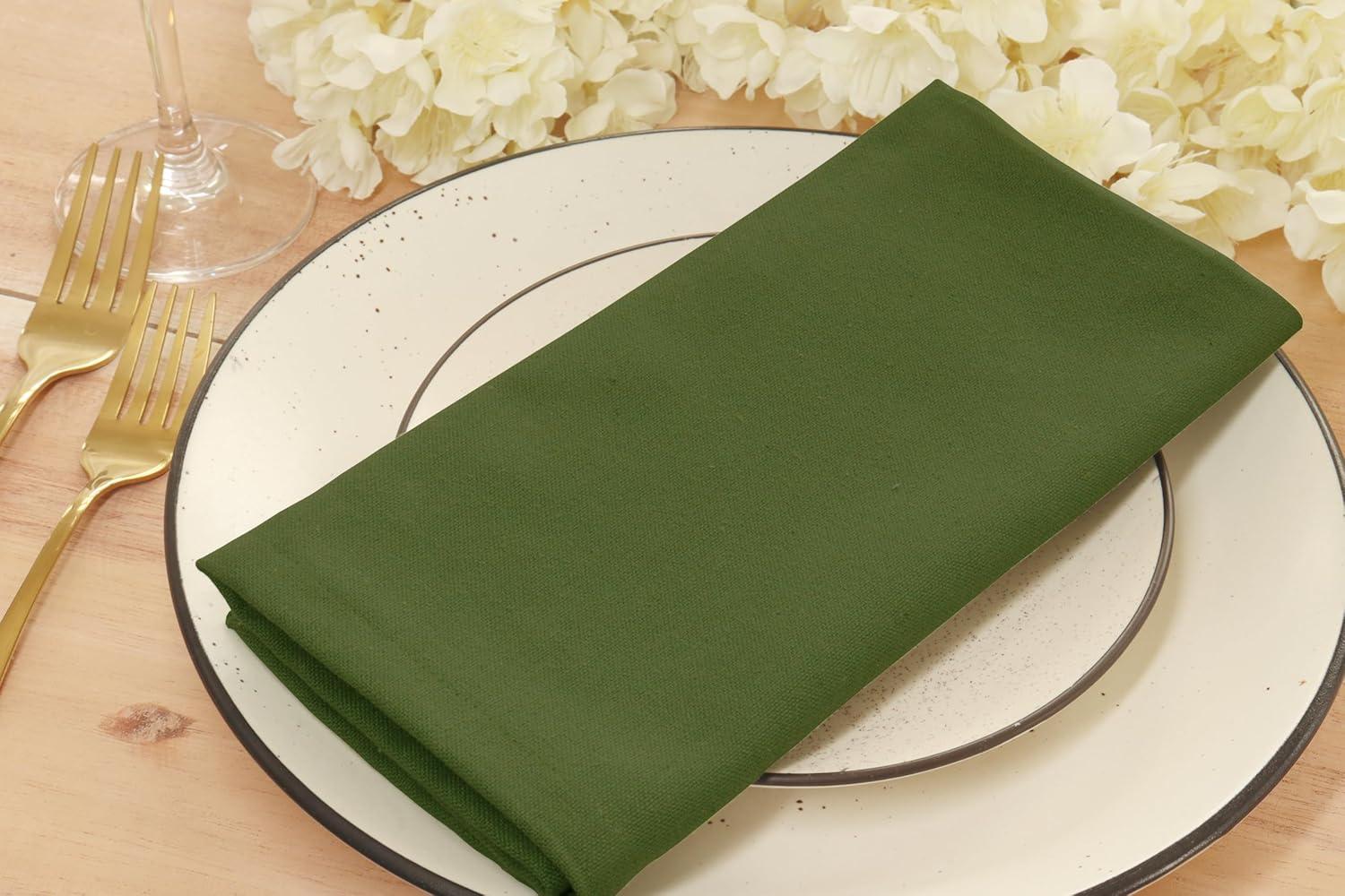 imagePurpleEssences Cloth Napkins 18 x 18 Inch Set of 12 Solid Napkins and Hemstitch Napkins Sage Green