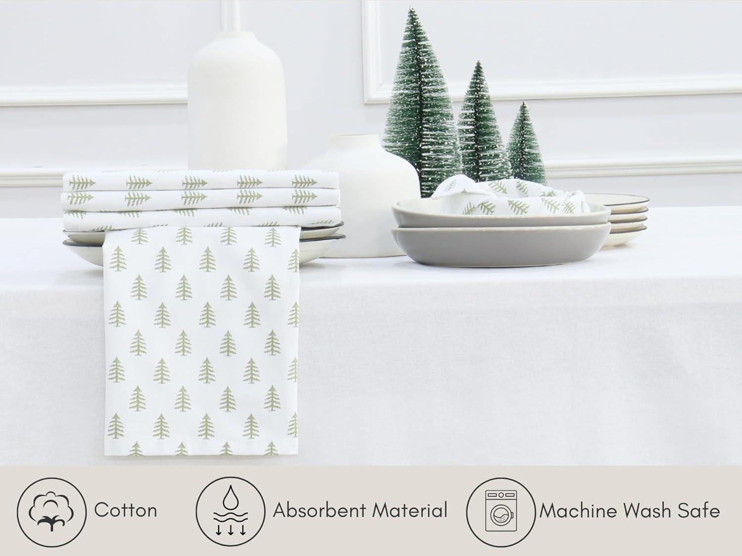 imagePurpleEssences Hemstitch Cloth Napkins Set of 1218 x 18 Inch Christmas Tree Napkins Set of 6 Sage Green