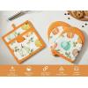 PurpleEssences 3pc Kitchen Set – Pumpkin Oven Mitts & Pot Holders Washable, Non-Slip Silicone Surface Heat Resistant up to 500°F, Hanging Loop – Great for Cooking & Grilling – Pumpkin Patch