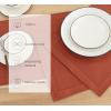 PurpleEssences Solid Hemstitch Placemat, 4 PCS of Stain Resistant Spill Proof Place Mats, Washable Placemats, Set of 4-13×19 Inch – Fall Thanksgiving – White(Rust)