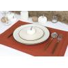 PurpleEssences Solid Hemstitch Placemat, 4 PCS of Stain Resistant Spill Proof Place Mats, Washable Placemats, Set of 4-13×19 Inch – Fall Thanksgiving – White(Rust)