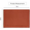 PurpleEssences Solid Hemstitch Placemat, 4 PCS of Stain Resistant Spill Proof Place Mats, Washable Placemats, Set of 4-13×19 Inch – Fall Thanksgiving – White(Rust)