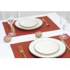 PurpleEssences Solid Hemstitch Placemat, 4 PCS of Stain Resistant Spill Proof Place Mats, Washable Placemats, Set of 4-13×19 Inch – Fall Thanksgiving – White(Rust)