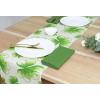 PurpleEssences St Patricks Day Table Runner Water Color Shamrocks 13 X 72 Inch and Set of 12 Hemstitch Cloth Dinner Napkins 18×18 Inches – 100% Cotton – Sage Green