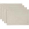 PurpleEssences Solid Hemstitch Placemat, 4 PCS of Stain Resistant Spill Proof Place Mats, Washable Placemats, Set of 4-13×19 Inch – Fall Thanksgiving – White(Royal Linen)