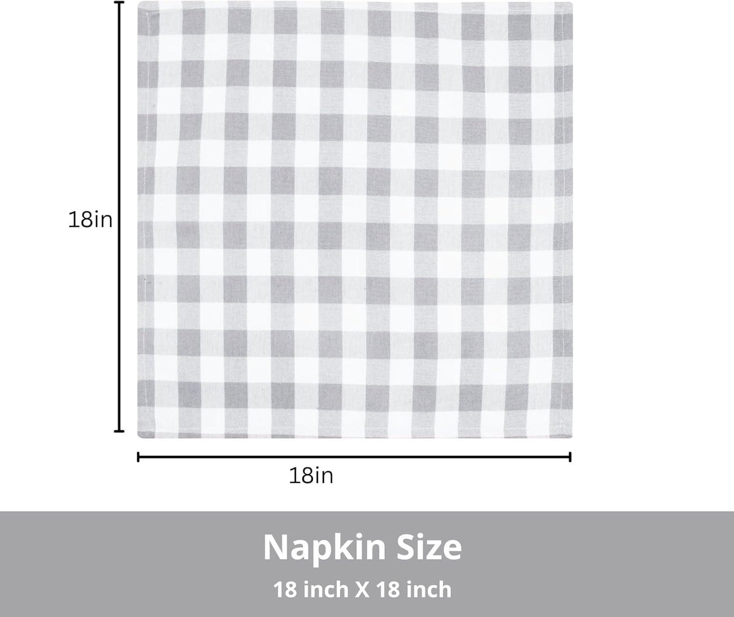 imagePurpleEssences Christmas Tartan Plaid Napkins 12 Pack 100 Cotton Cloth Napkins Scottish Tartan Xmas Holiday Winter Festive Celebration Soft Durable Washable 18x18 Inch GreenGrey White