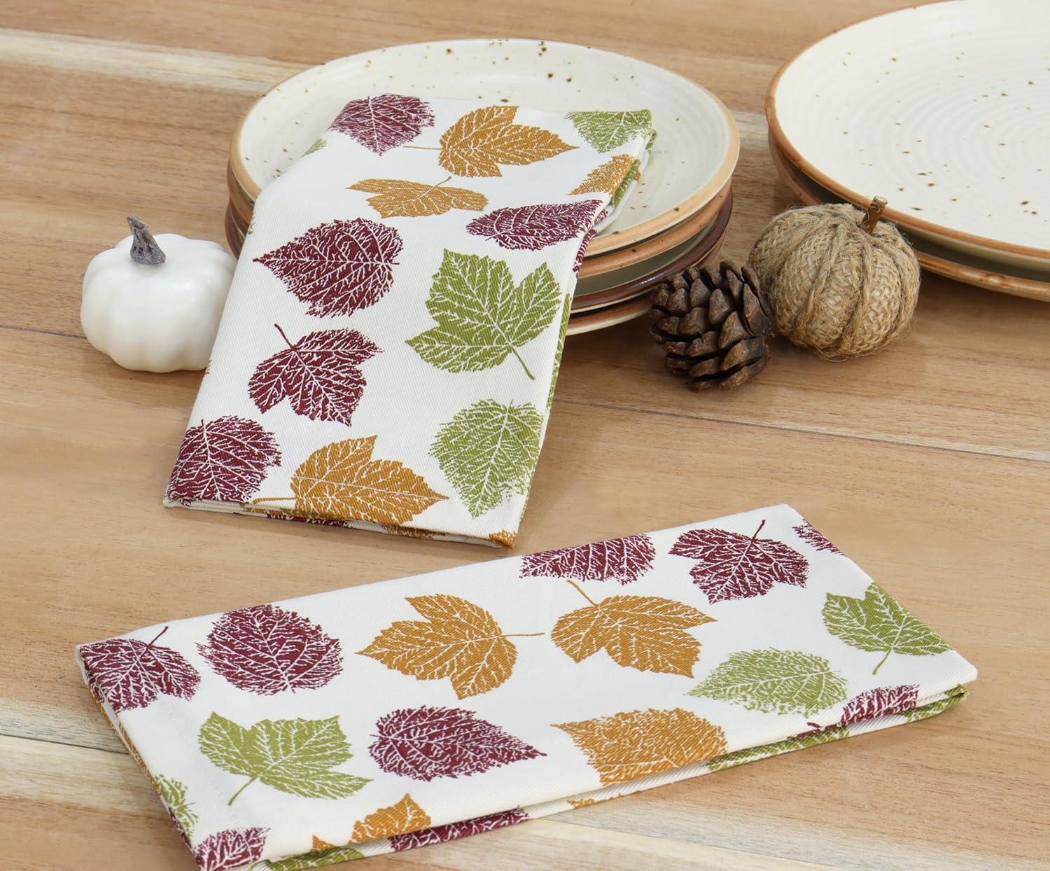 imagePurpleEssences Fall Harvest Decor Thanksgiving 100 Cotton Napkin 18x18 Inch Set of 6 Table Placemat 13x19 Inch Set of 4 Vibrant Fall Leaves