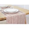 PurpleEssences Chambray Table Runner 100% Cotton, 13×72 Inch with Fringes Farmhouse Fall Thanksgiving Décor, Reusable, Machine Washable for Dining Table – Forest Green and H.White(Rust and H.white)