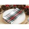 PurpleEssences Christmas Tartan Plaid Napkins -12 Pack 100% Cotton Cloth Napkins Scottish Tartan – Xmas Holiday Winter Festive Celebration Soft Durable Washable – 18×18 Inch – Green(Tartan Plaid Red/White)