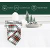 PurpleEssences Christmas Tartan Plaid Napkins -12 Pack 100% Cotton Cloth Napkins Scottish Tartan – Xmas Holiday Winter Festive Celebration Soft Durable Washable – 18×18 Inch – Green(Tartan Plaid Red/White)