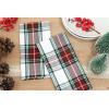 PurpleEssences Christmas Tartan Plaid Napkins -12 Pack 100% Cotton Cloth Napkins Scottish Tartan – Xmas Holiday Winter Festive Celebration Soft Durable Washable – 18×18 Inch – Green(Tartan Plaid Red/White)