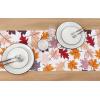 PurpleEssences Fall Harvest Decor Thanksgiving 100% Cotton Napkin (18×18 Inch Set of 6), Table Runner (14×90 Inch Pack of 1) – Maple Leaves