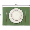 PurpleEssences Solid Ribbed Placemats 100% Cotton Place mats Set of 4, 13×19 Inch, Thick Durable Table Mats for Dining, Kitchen, or Farmhouse Tabletop Décor Christmas Holiday Winter – Forest Green(Sage Green)