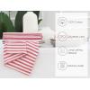 PurpleEssences Stripe Cloth Napkins – Set of 12-18 x 18 Inch Dobby Stripe Ribbed Runner 14×72 inch – Red