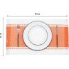 PurpleEssences Stripe Ribbed Placemats with Fringes 100% Cotton, Set of 4, 13×19 Inch, Thick Durable Table Mats for Dining, Kitchen, or Casual Farmhouse Tabletop Décor – Red and H.White(Orange and H.white)